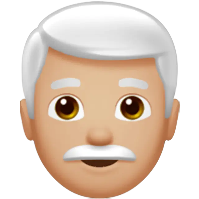 Man: Medium-Light Skin Tone, White Hair