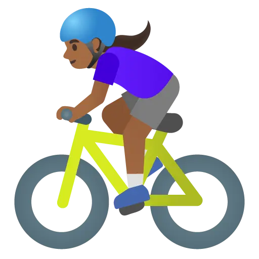 Woman Biking: Medium-Dark Skin Tone