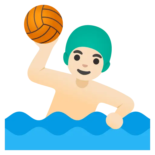 Man Playing Water Polo: Light Skin Tone