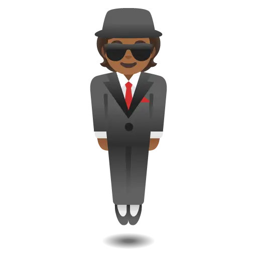 Person in Suit Levitating: Medium-Dark Skin Tone