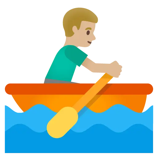 Man Rowing Boat: Medium-Light Skin Tone