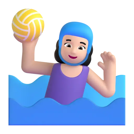 Woman Playing Water Polo: Light Skin Tone