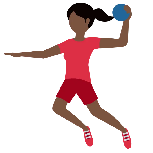 Woman Playing Handball: Dark Skin Tone