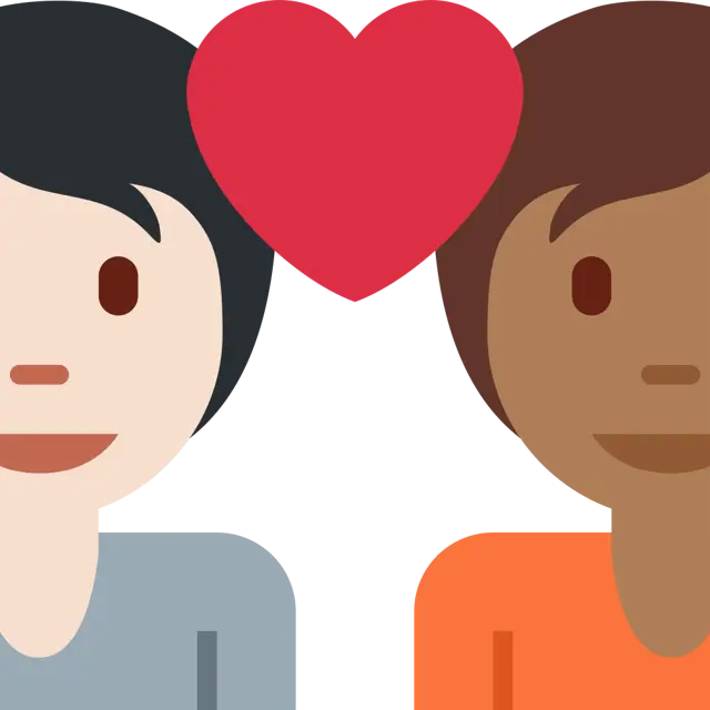 Couple With Heart: Person, Person, Light Skin Tone, Medium-Dark Skin Tone