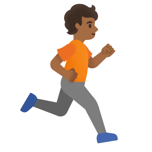 Person Running Facing Right: Medium-Dark Skin Tone