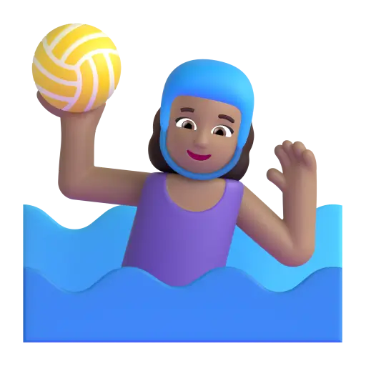 Woman Playing Water Polo: Medium Skin Tone