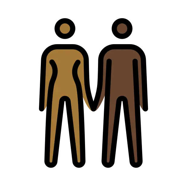 Woman And Man Holding Hands: Medium-Dark Skin Tone, Dark Skin Tone