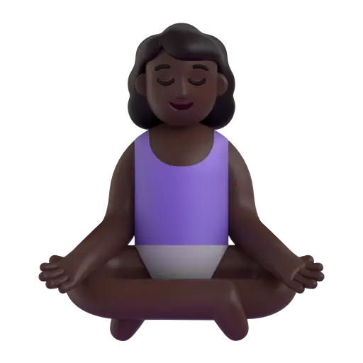 Woman in Lotus Position: Dark Skin Tone