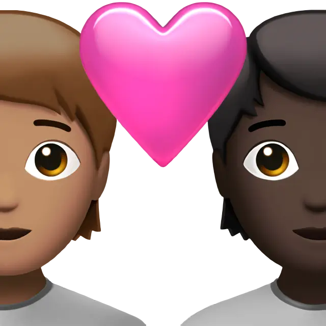 Couple with Heart: Person, Person, Medium Skin Tone, Dark Skin Tone