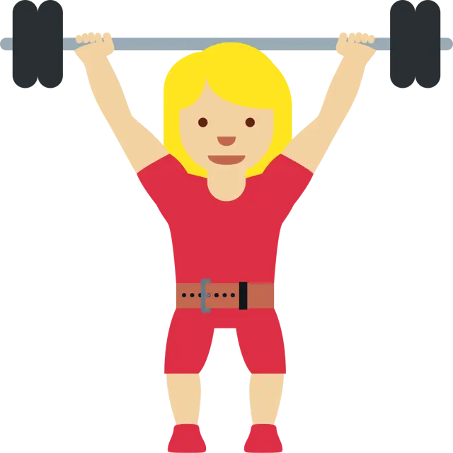 Woman Lifting Weights: Medium-Light Skin Tone