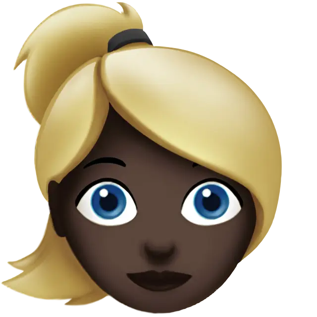 Woman: Dark Skin Tone, Blond Hair