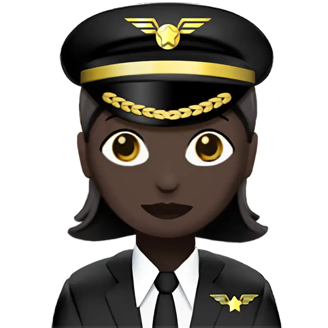 Woman Pilot: Dark Skin Tone