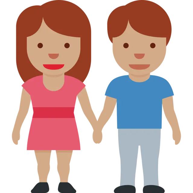 Woman And Man Holding Hands: Medium Skin Tone