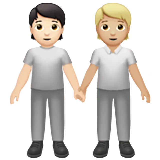 People Holding Hands: Light Skin Tone, Medium-Light Skin Tone