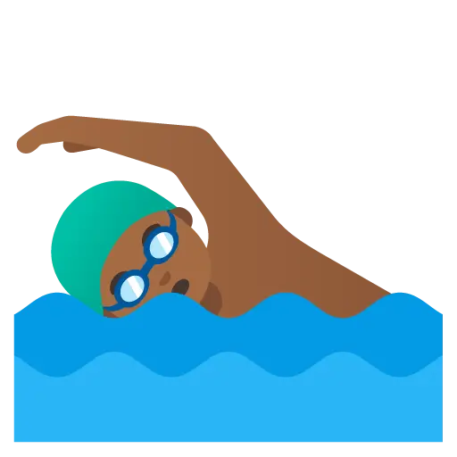 Man Swimming: Medium-Dark Skin Tone