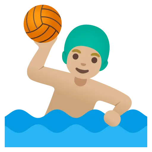 Man Playing Water Polo: Medium-Light Skin Tone