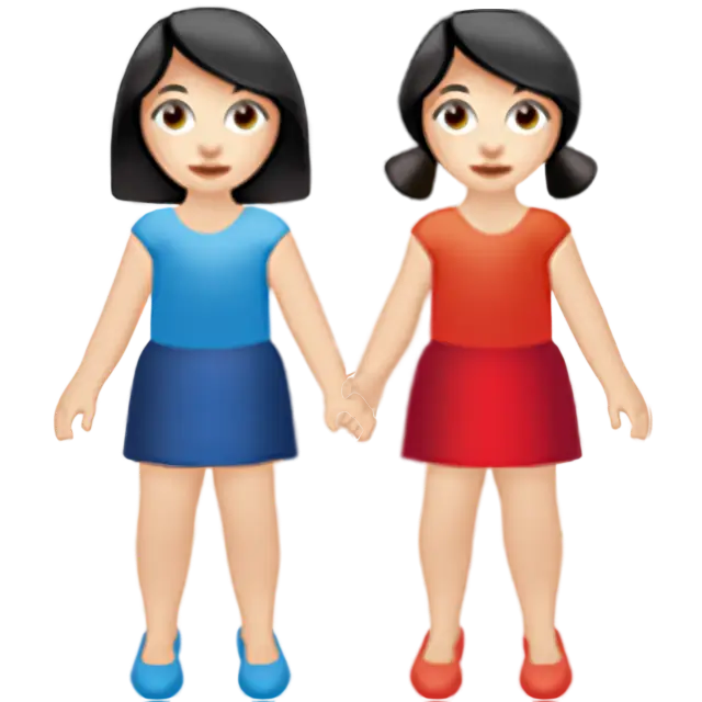 Women Holding Hands: Light Skin Tone