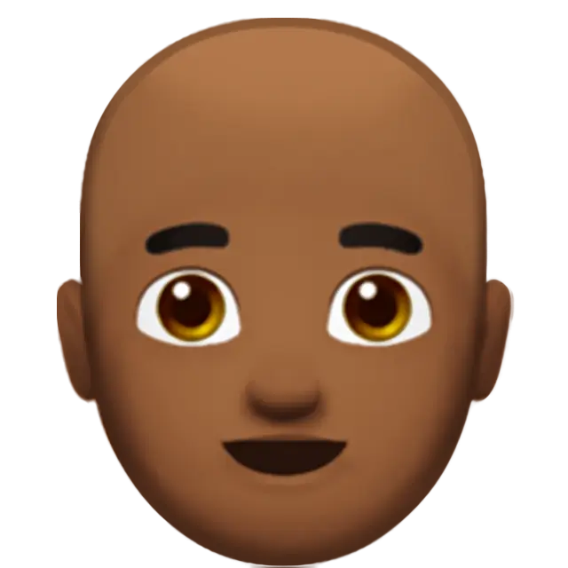 Man: Medium-Dark Skin Tone, Bald