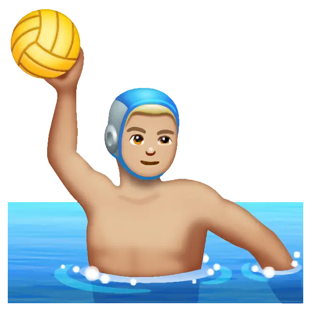 Person Playing Water Polo: Medium-Light Skin Tone