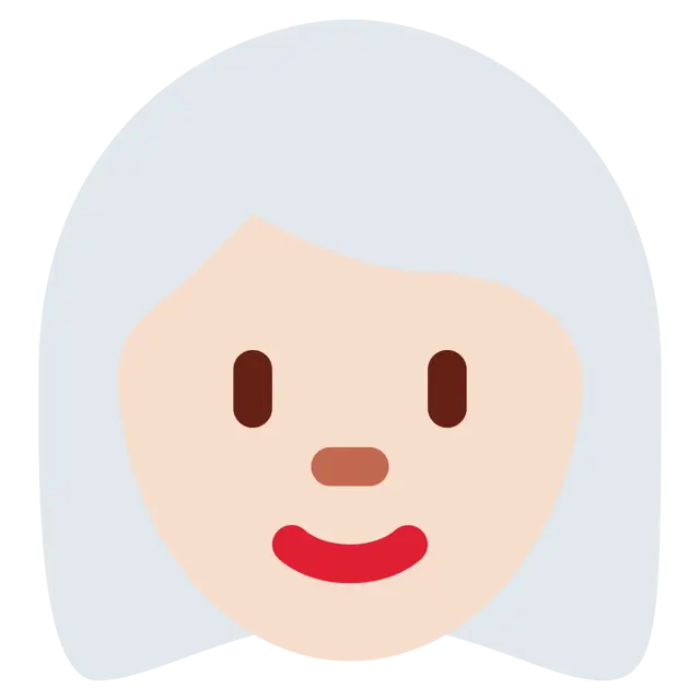 Woman: Light Skin Tone, White Hair