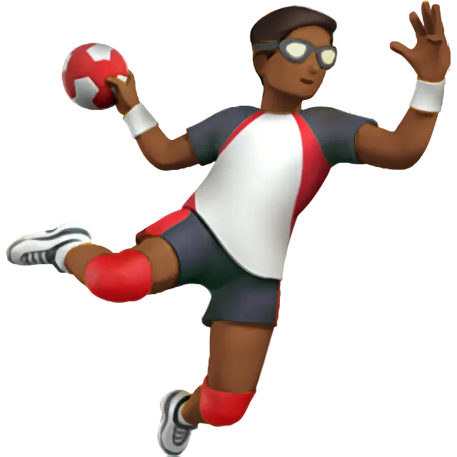 Man Playing Handball: Medium-Dark Skin Tone