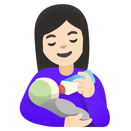 Woman Feeding Baby: Light Skin Tone