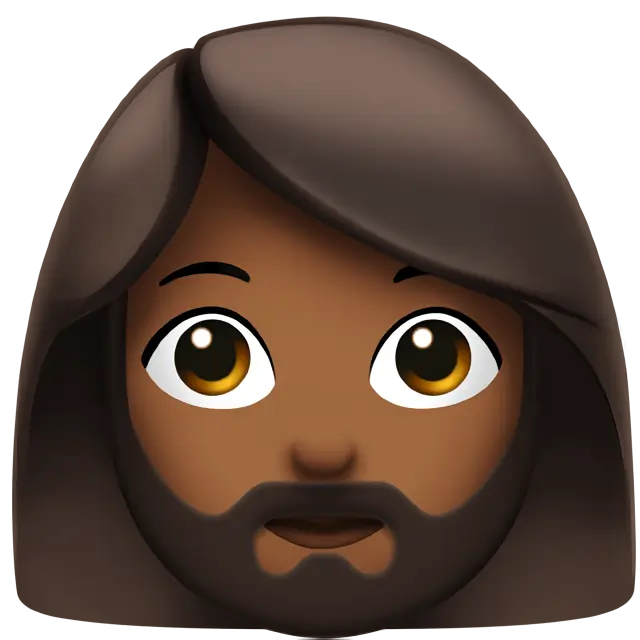 Woman: Medium-Dark Skin Tone, Beard