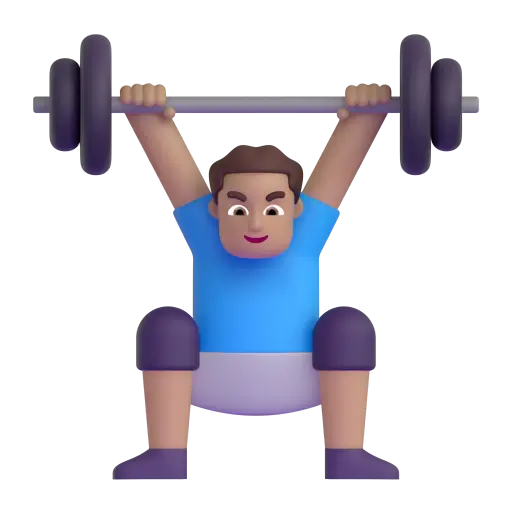 Man Lifting Weights: Medium Skin Tone