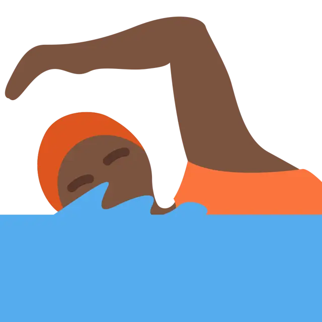 Person Swimming: Dark Skin Tone