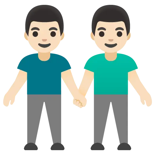 Men Holding Hands: Light Skin Tone