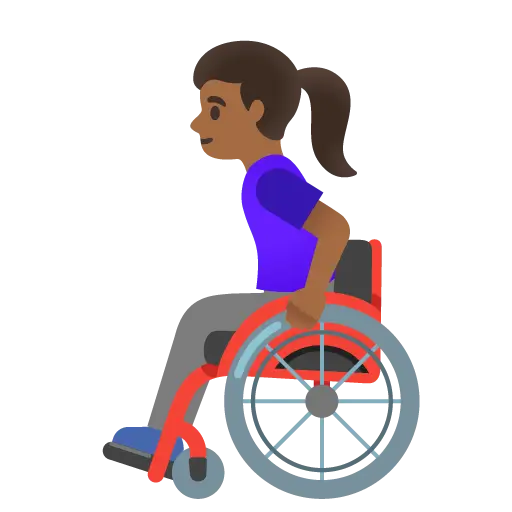 Woman in Manual Wheelchair: Medium-Dark Skin Tone