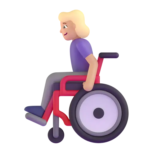 Woman in Manual Wheelchair: Medium-Light Skin Tone