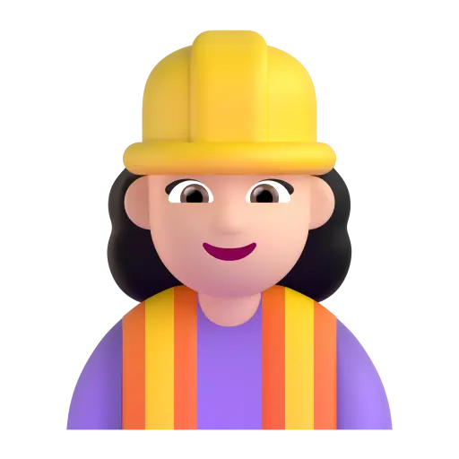 Woman Construction Worker: Light Skin Tone