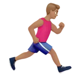 Man Running Facing Right: Medium Skin Tone