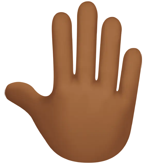 Raised Back of Hand: Medium-Dark Skin Tone