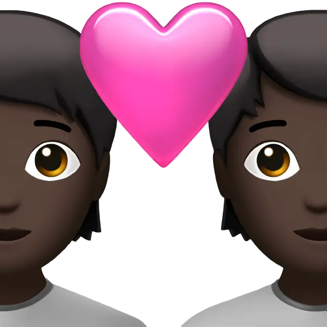 Couple with Heart: Dark Skin Tone