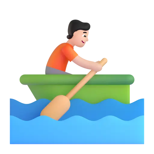 Person Rowing Boat: Light Skin Tone