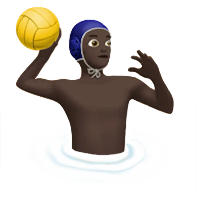 Man Playing Water Polo: Dark Skin Tone