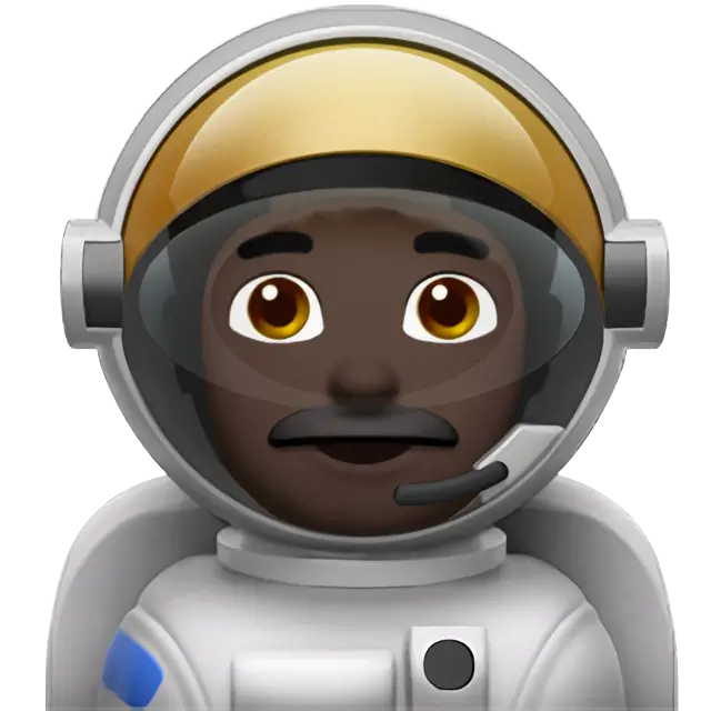 Man Astronaut: Dark Skin Tone