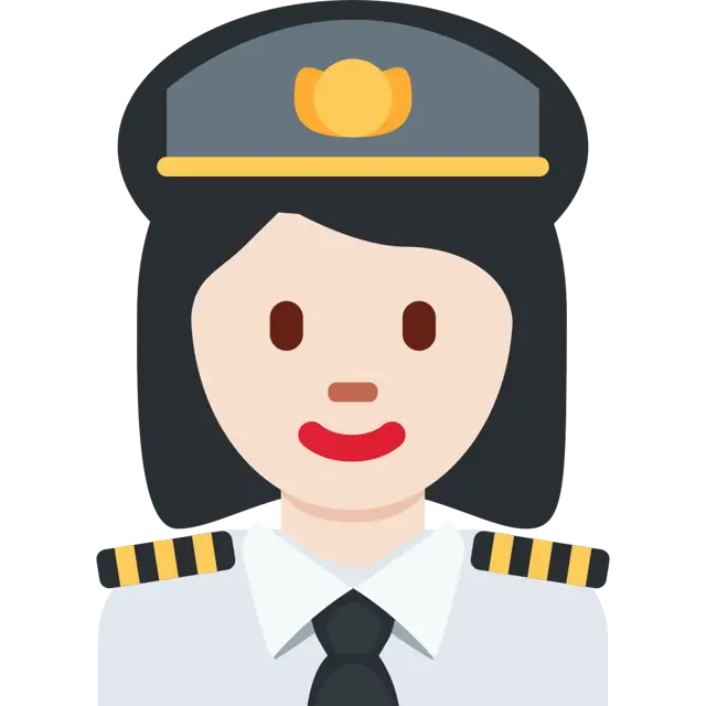 Woman Pilot: Light Skin Tone