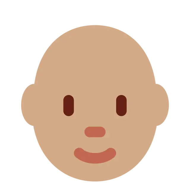 Person: Medium Skin Tone, Bald