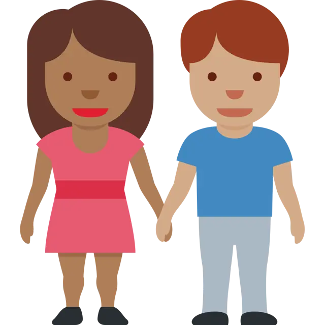 Woman And Man Holding Hands: Medium-Dark Skin Tone, Medium Skin Tone