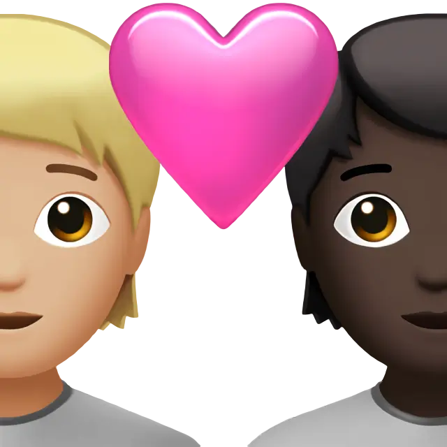 Couple with Heart: Person, Person, Medium-Light Skin Tone, Dark Skin Tone