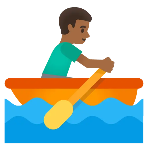 Man Rowing Boat: Medium-Dark Skin Tone