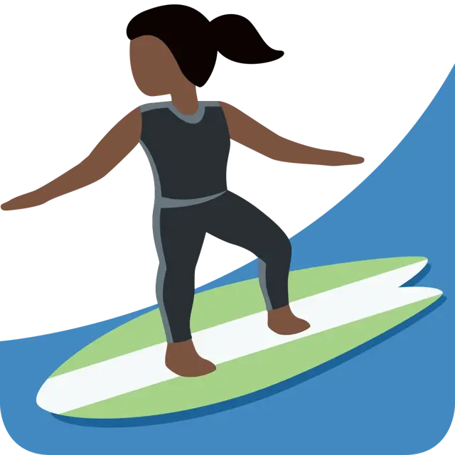 Woman Surfing: Dark Skin Tone