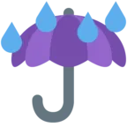Parasol z kroplami deszczu