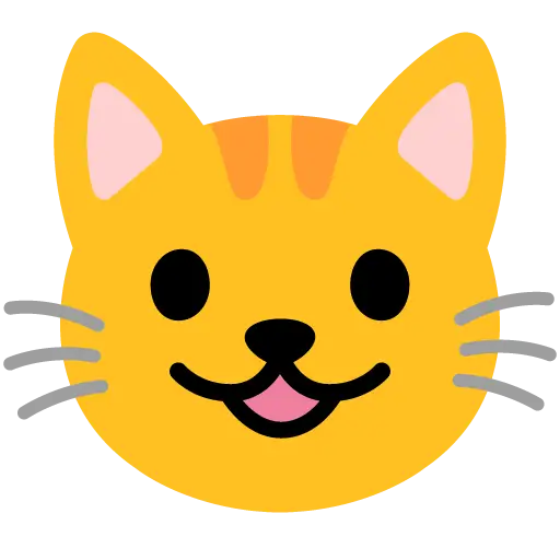 Smiling Cat Face with Open Mouth