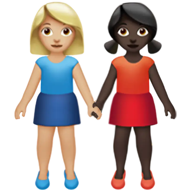 Women Holding Hands: Medium-Light Skin Tone, Dark Skin Tone