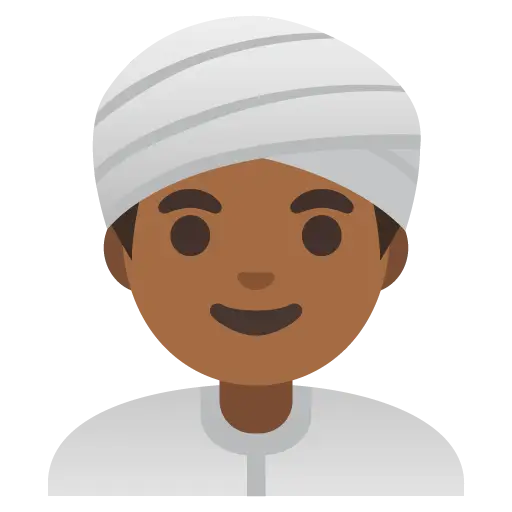 Man Wearing Turban: Medium-Dark Skin Tone