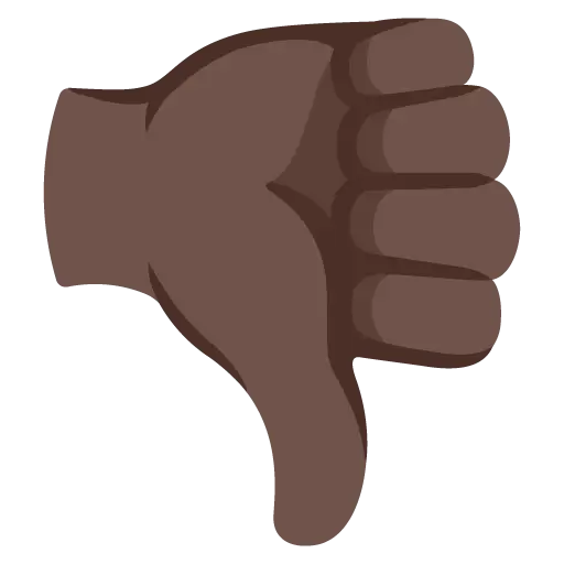 Thumbs Down: Dark Skin Tone